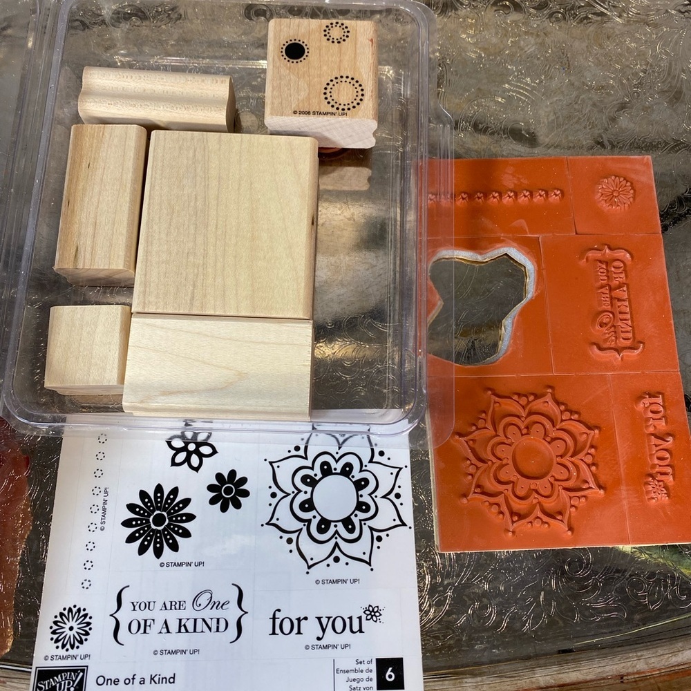 Stampin' Up! Floral and Sentiment Rubber Stamp Set of 6
